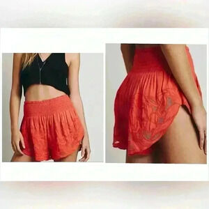 Free people Embroidered Short Coral Size XS